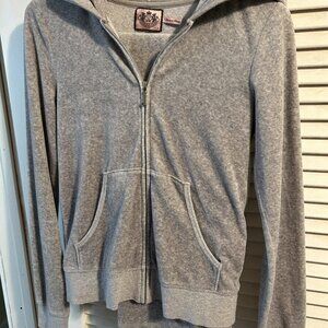 Juicy Couture vintage Velour track suit jacket size S pants size P color gray